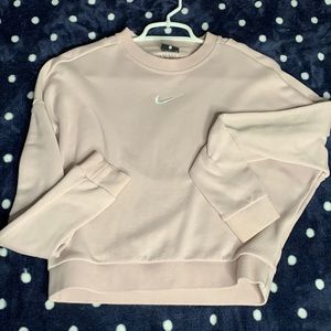 Blush pink sweater shirt with cut out back
